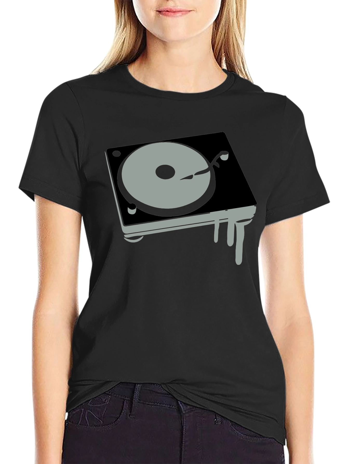 DJ Turntable Graphic Tee - Black