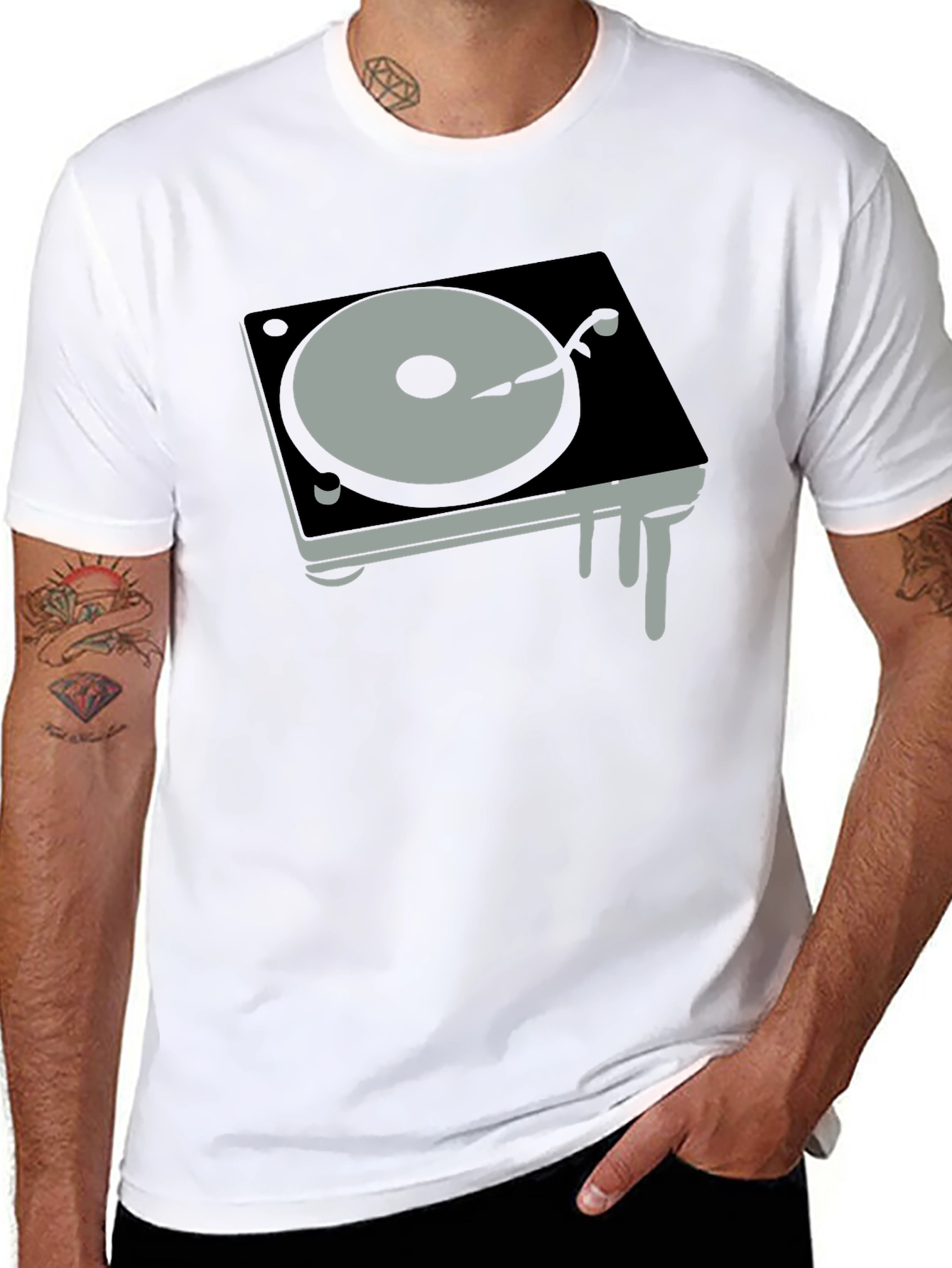 DJ Turntable Graphic Tee - Black