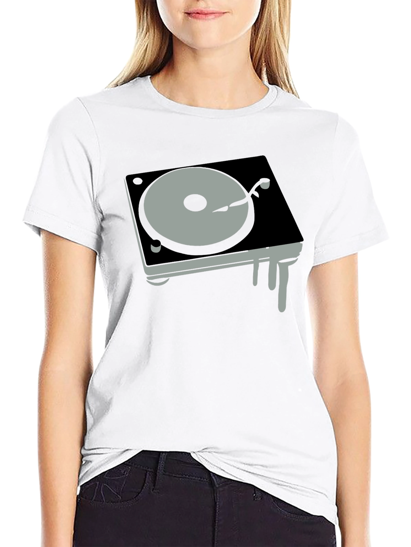 DJ Turntable Graphic Tee - Black