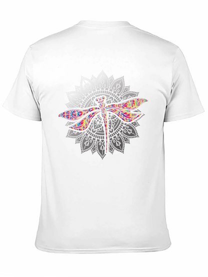 Dragonfly Mandala Graphic T-Shirt - Black