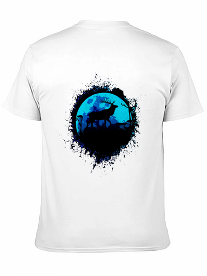 Deer Silhouette Graphic Tee - Moonlit Forest