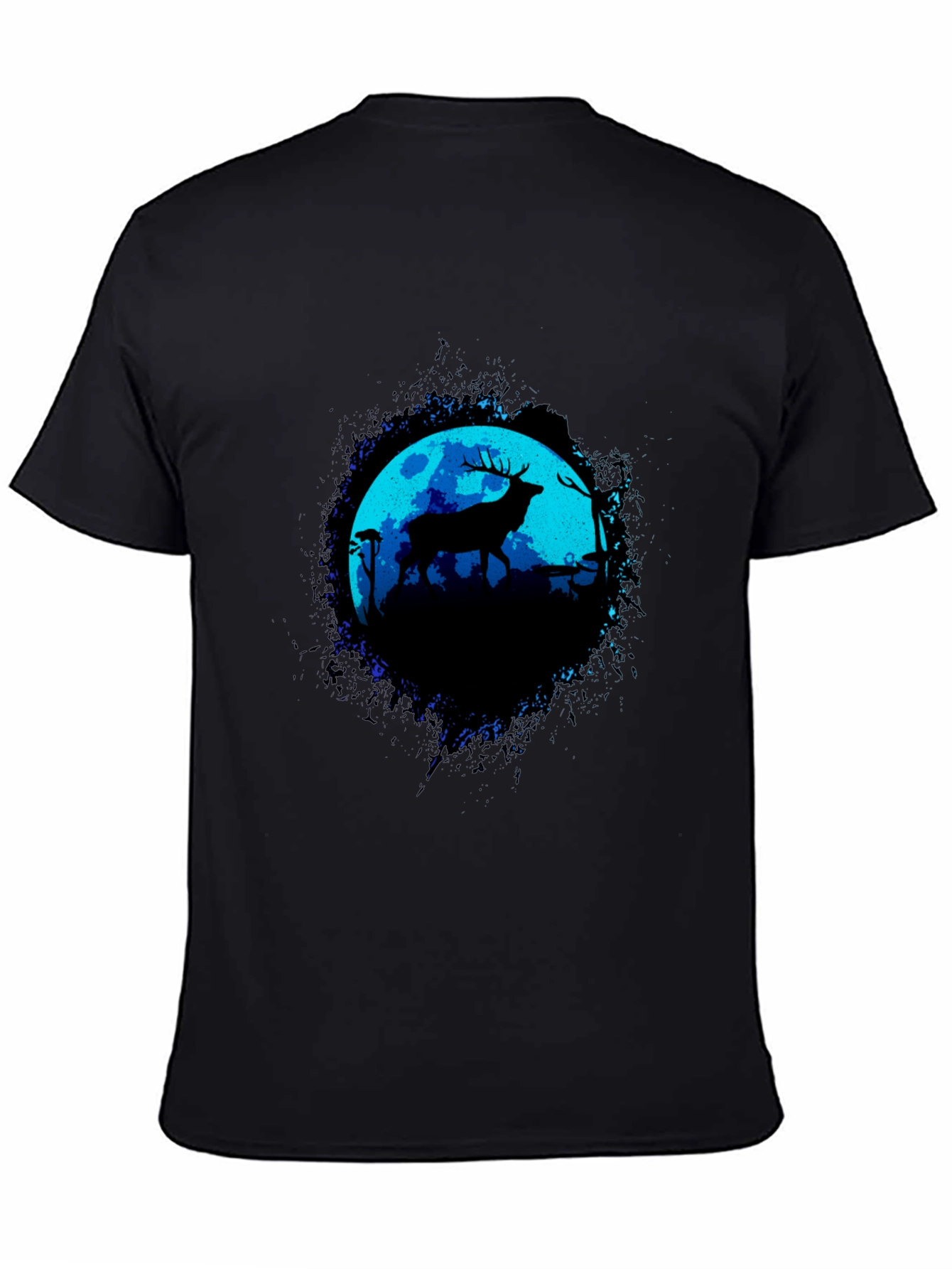Deer Silhouette Graphic Tee - Moonlit Forest