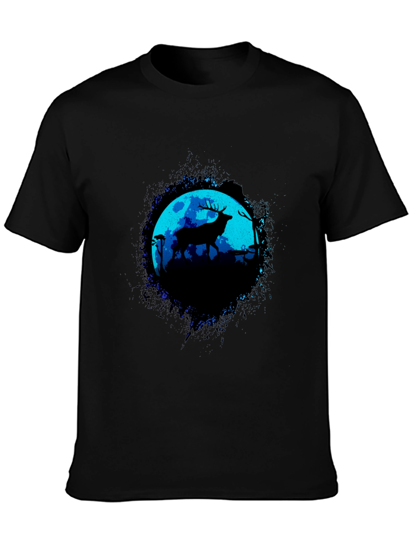 Deer Silhouette Graphic Tee - Moonlit Forest