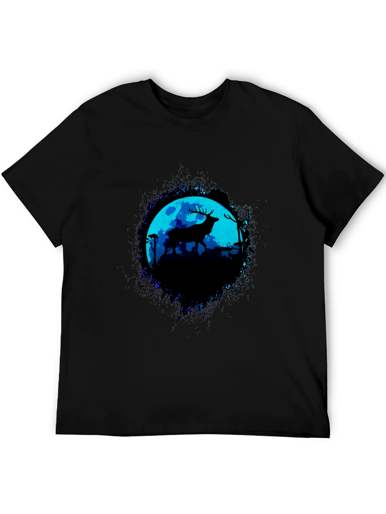 Deer Silhouette Graphic Tee - Moonlit Forest