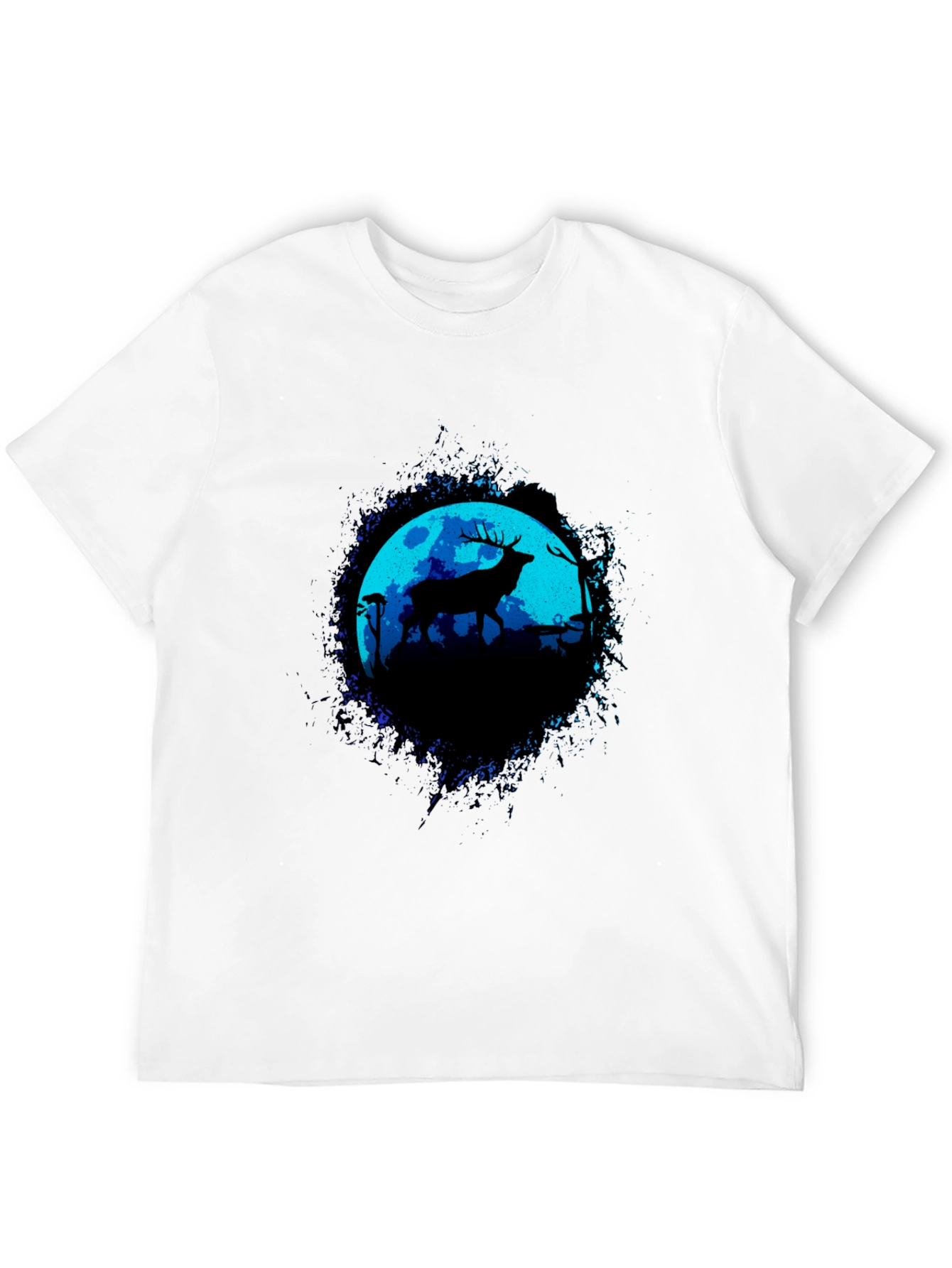 Deer Silhouette Graphic Tee - Moonlit Forest