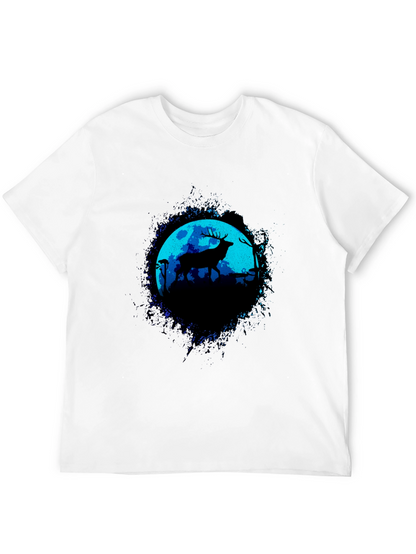Deer Silhouette Graphic Tee - Moonlit Forest