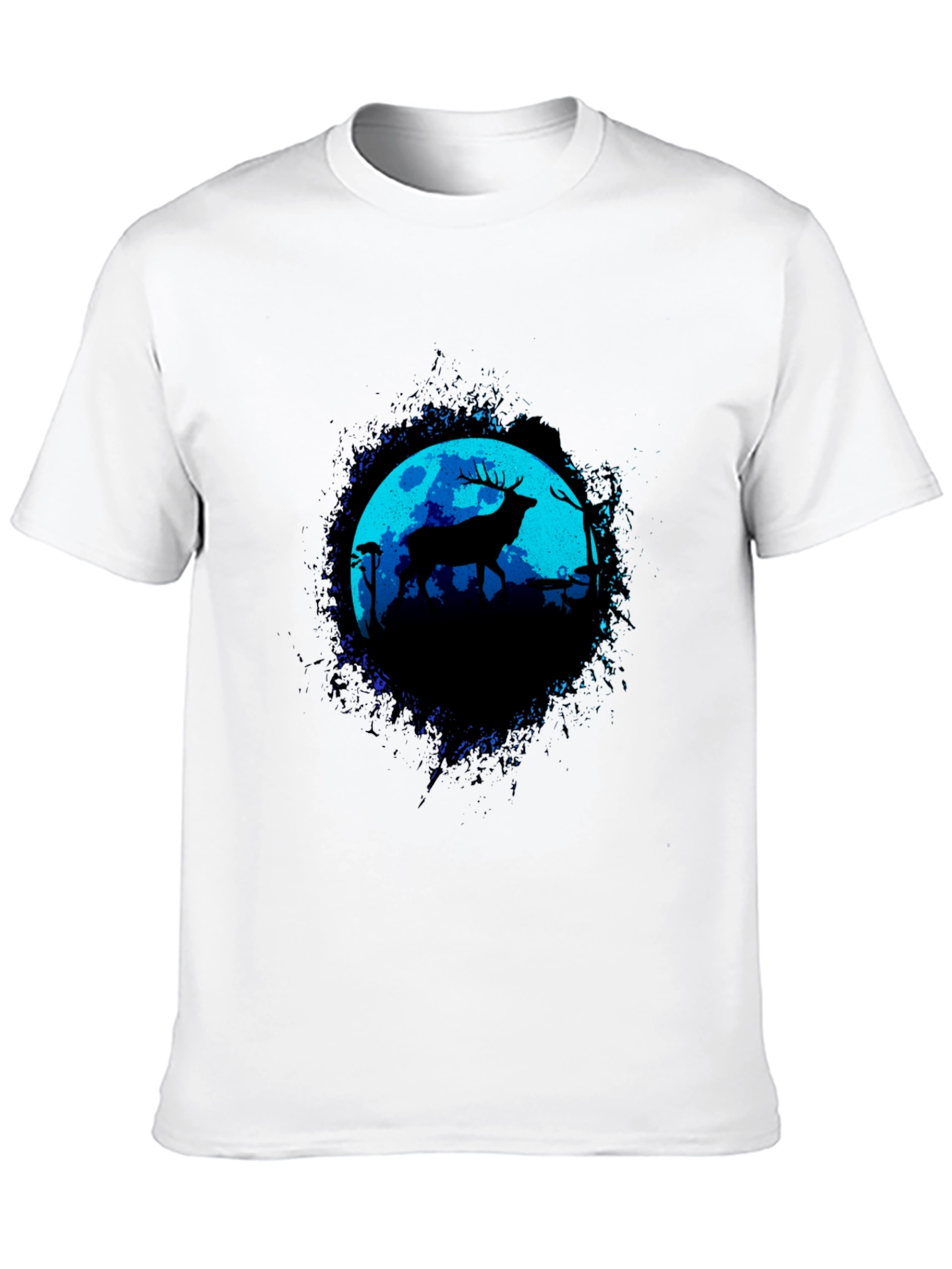 Deer Silhouette Graphic Tee - Moonlit Forest