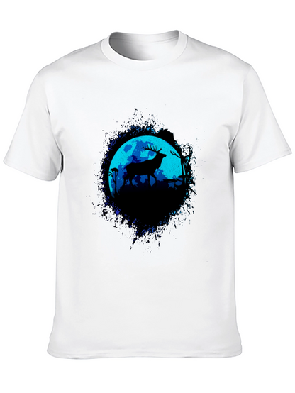Deer Silhouette Graphic Tee - Moonlit Forest