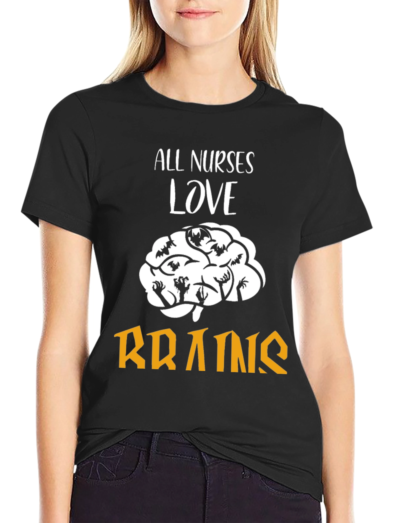 All Nurses Love Brains T-Shirt Funny Halloween Tee