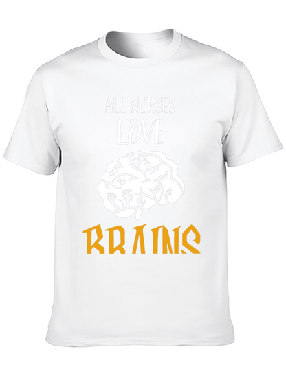 All Nurses Love Brains T-Shirt Funny Halloween Tee