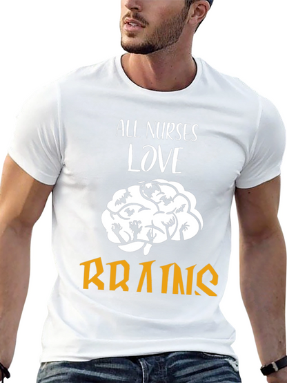 All Nurses Love Brains T-Shirt Funny Halloween Tee