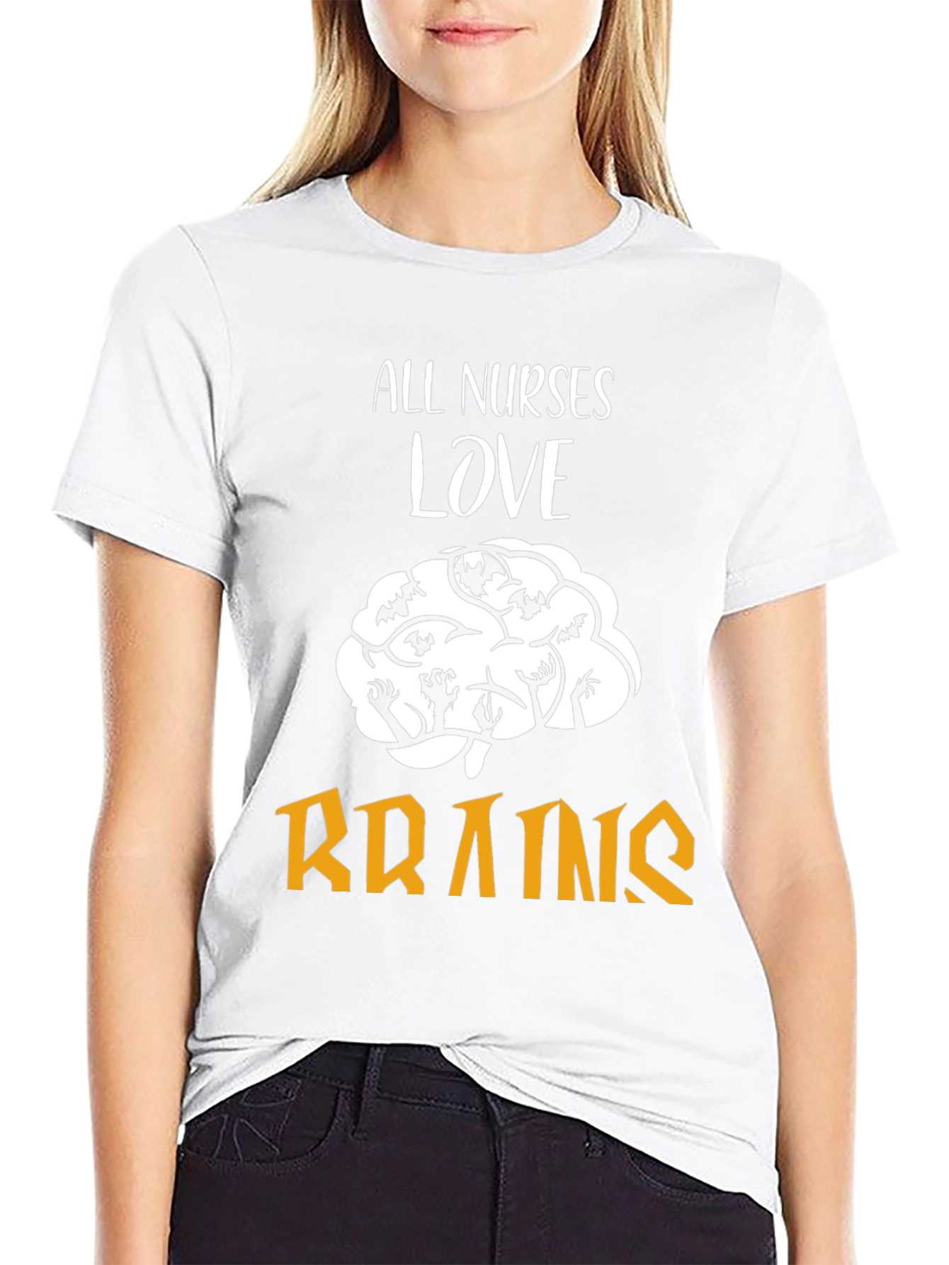 All Nurses Love Brains T-Shirt Funny Halloween Tee