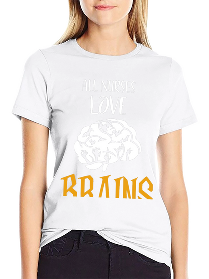 All Nurses Love Brains T-Shirt Funny Halloween Tee