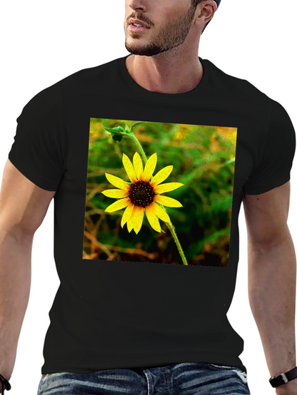 Sunflower Graphic Tee - Stylish Black Cotton T-Shirt