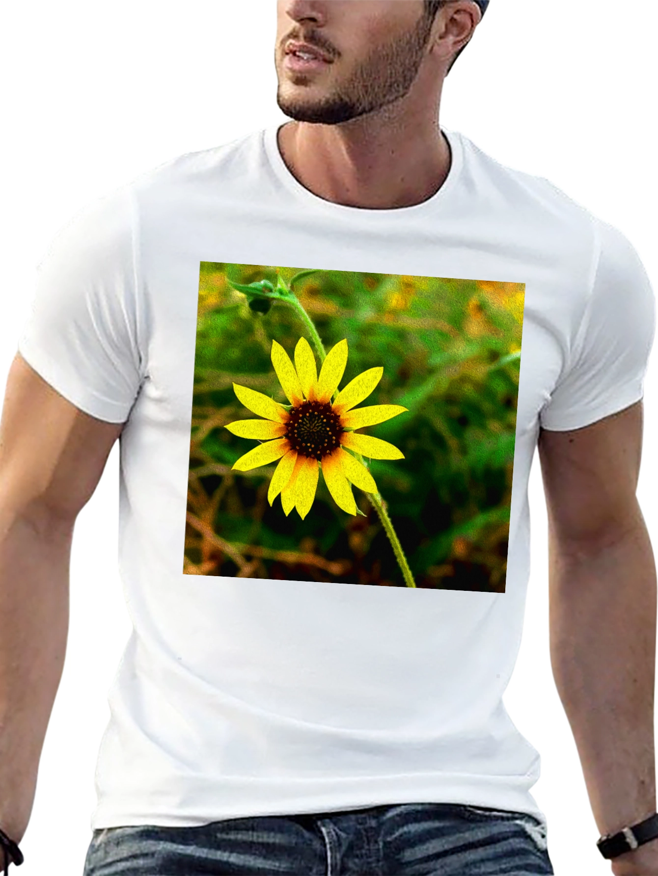 Sunflower Graphic Tee - Stylish Black Cotton T-Shirt