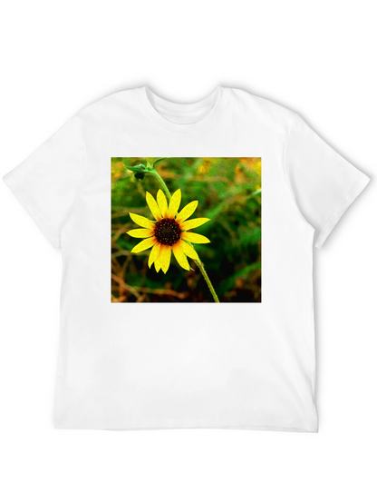 Sunflower Graphic Tee - Stylish Black Cotton T-Shirt