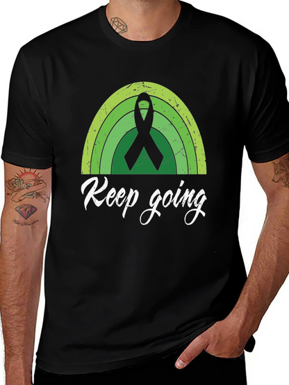 Keep Going Shirt - Green Ribbon Graphic Tee
