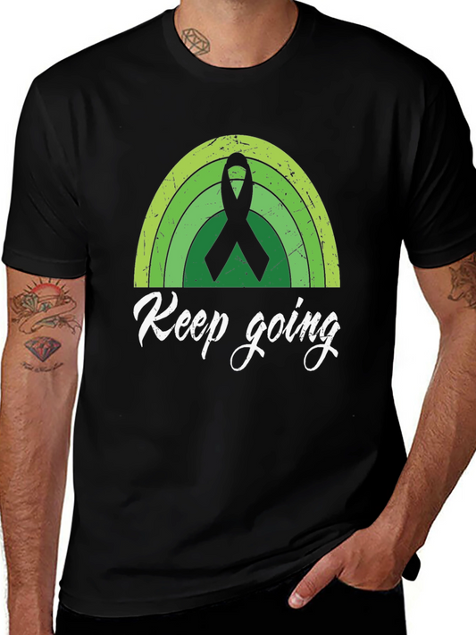 Keep Going Shirt - Green Ribbon Graphic Tee