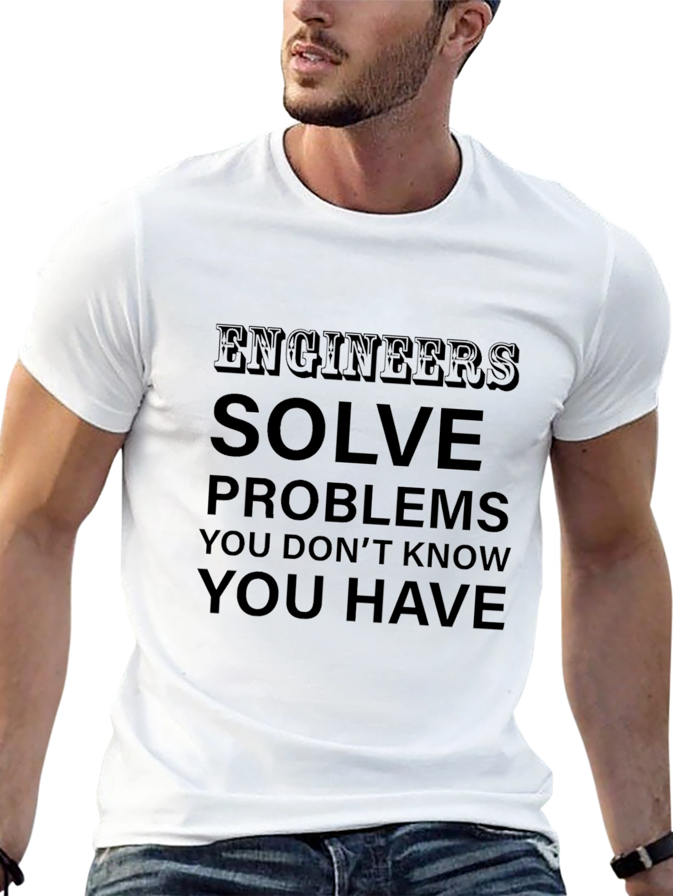 Engineers Solve Problems T-Shirt - Black