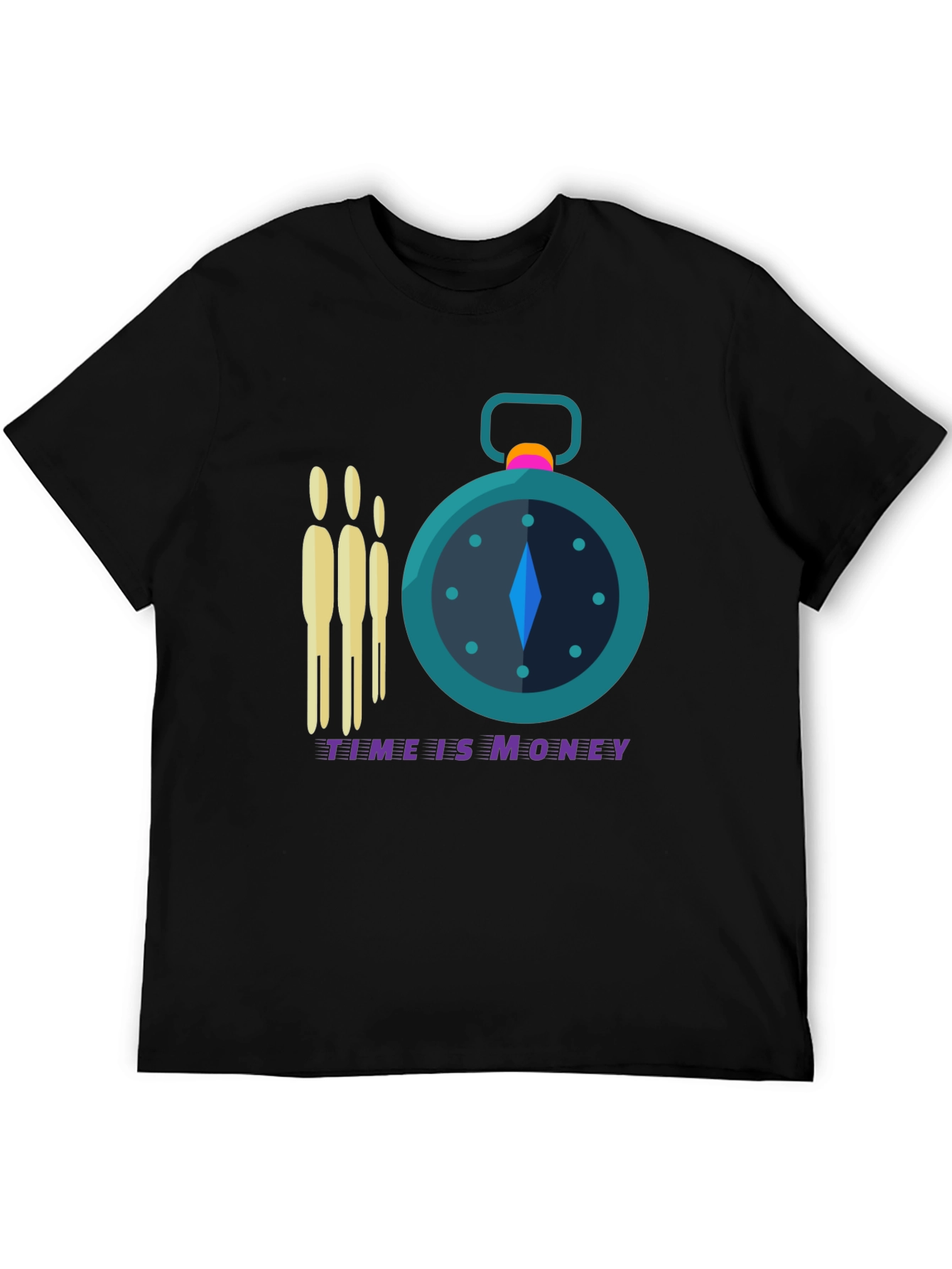 Time is Money Graphic Tee - Black Crew Neck