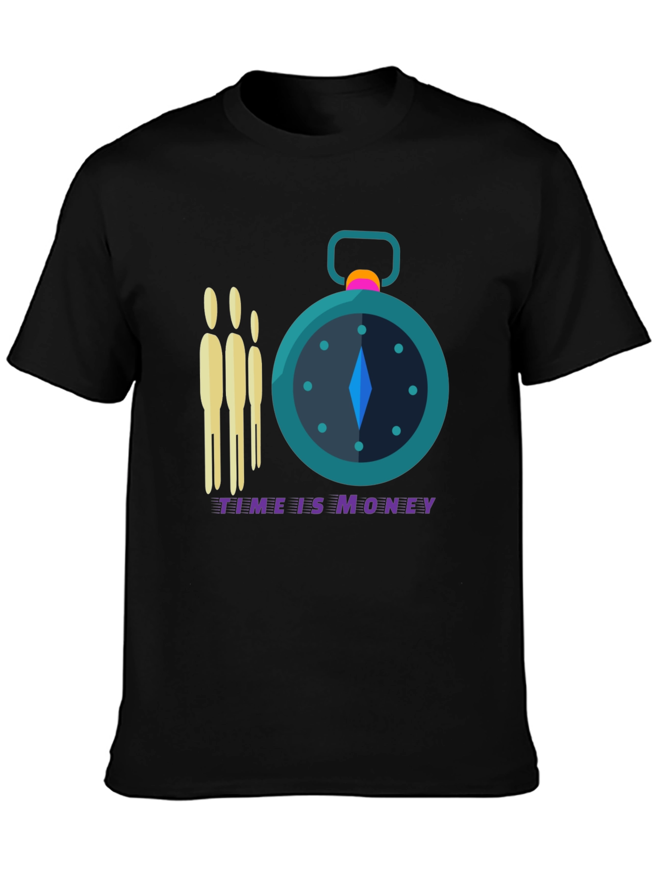 Time is Money Graphic Tee - Black Crew Neck