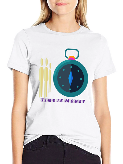 Time is Money Graphic Tee - Black Crew Neck