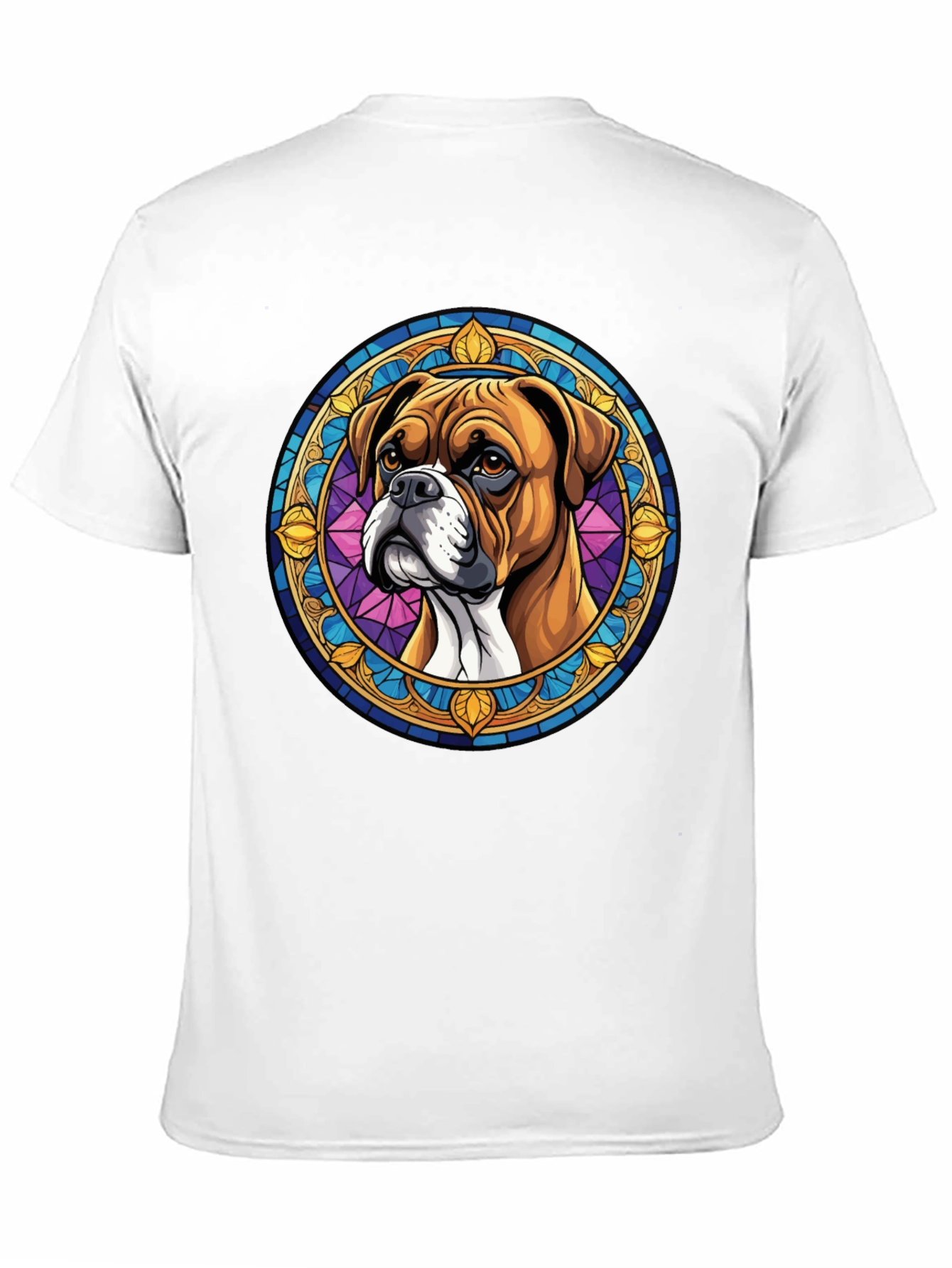 Boxer Dog Stained Glass Style Graphic Tee