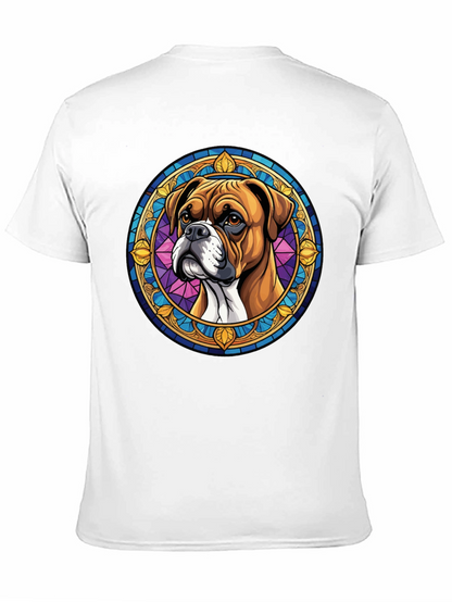 Boxer Dog Stained Glass Style Graphic Tee
