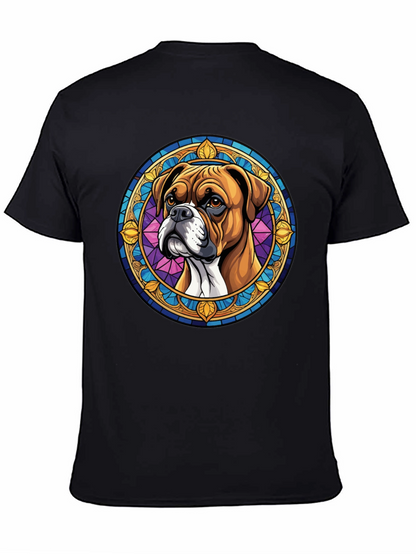 Boxer Dog Stained Glass Style Graphic Tee