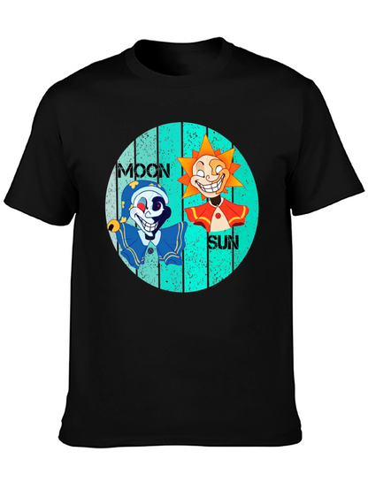 Moon & Sun Tee - Graphic Print Black T-Shirt