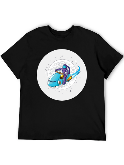 Astronaut on Scooter Graphic Tee - Stylish Comfort