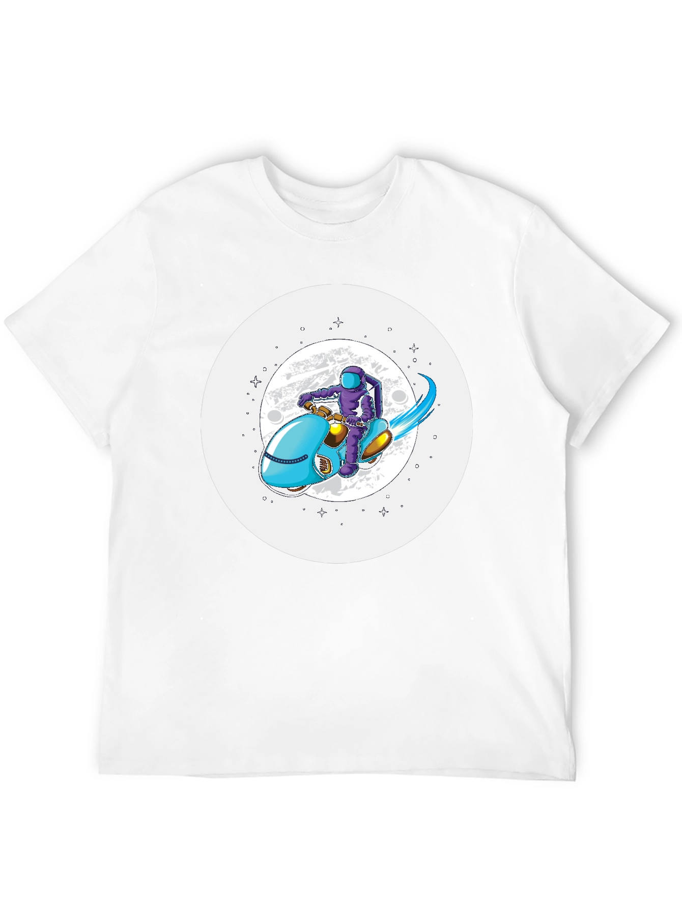 Astronaut on Scooter Graphic Tee - Stylish Comfort
