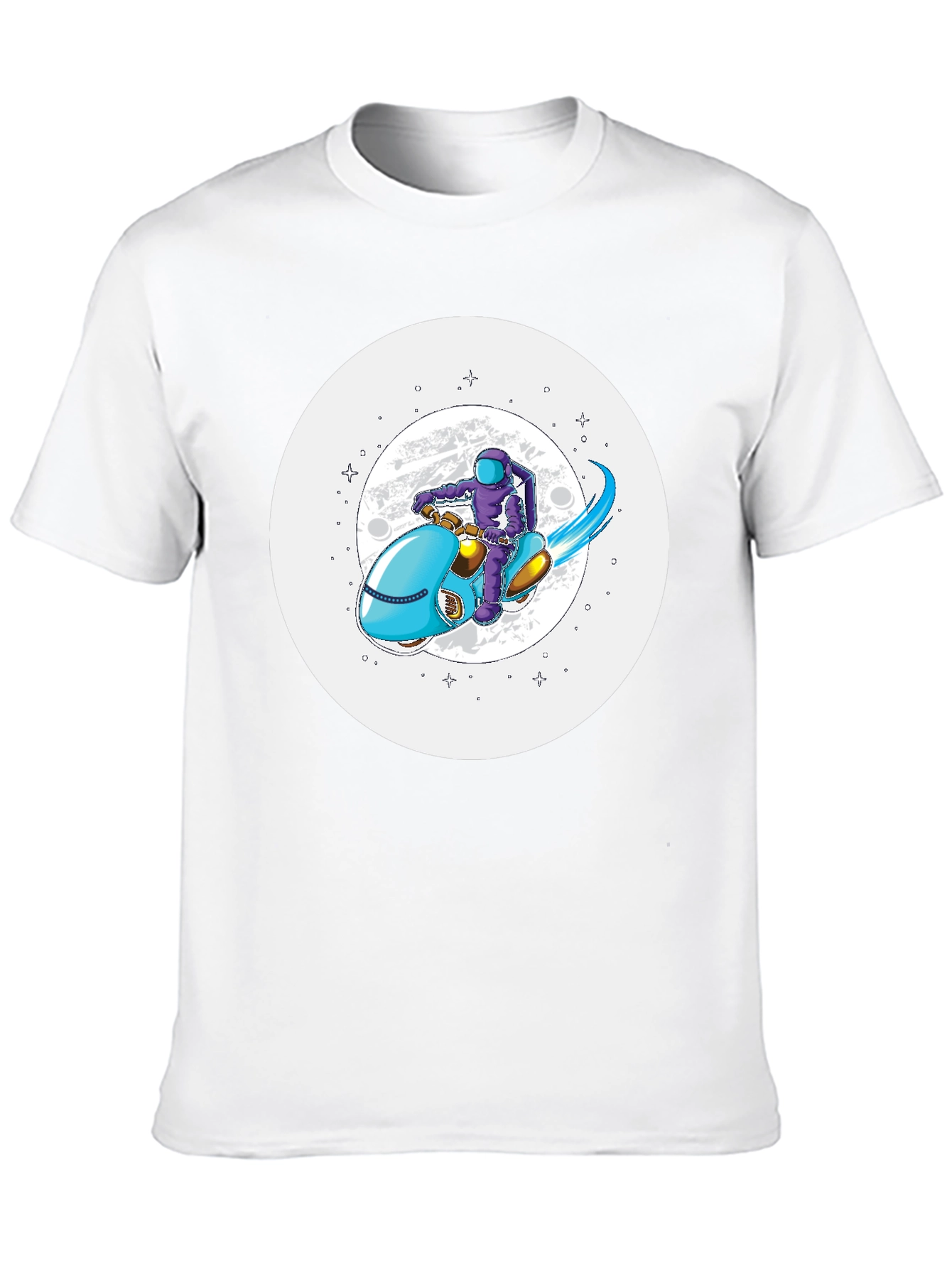 Astronaut on Scooter Graphic Tee - Stylish Comfort
