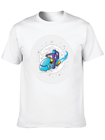 Astronaut on Scooter Graphic Tee - Stylish Comfort