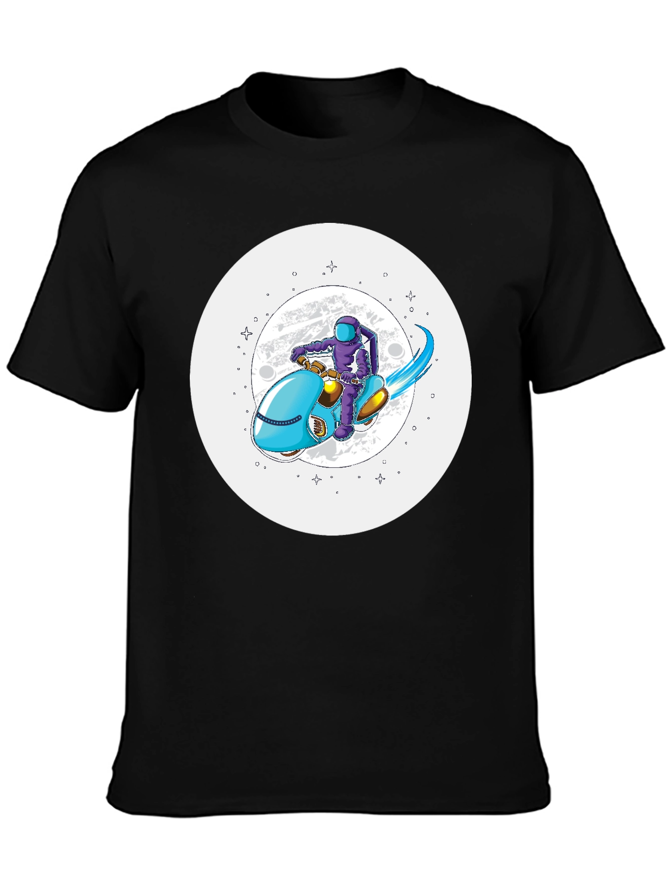Astronaut on Scooter Graphic Tee - Stylish Comfort