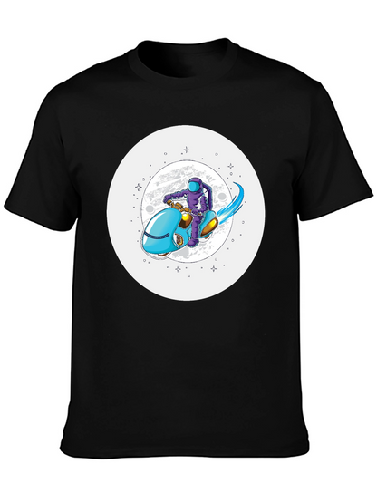 Astronaut on Scooter Graphic Tee - Stylish Comfort