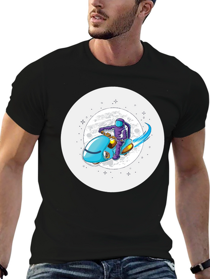Astronaut on Scooter Graphic Tee - Stylish Comfort