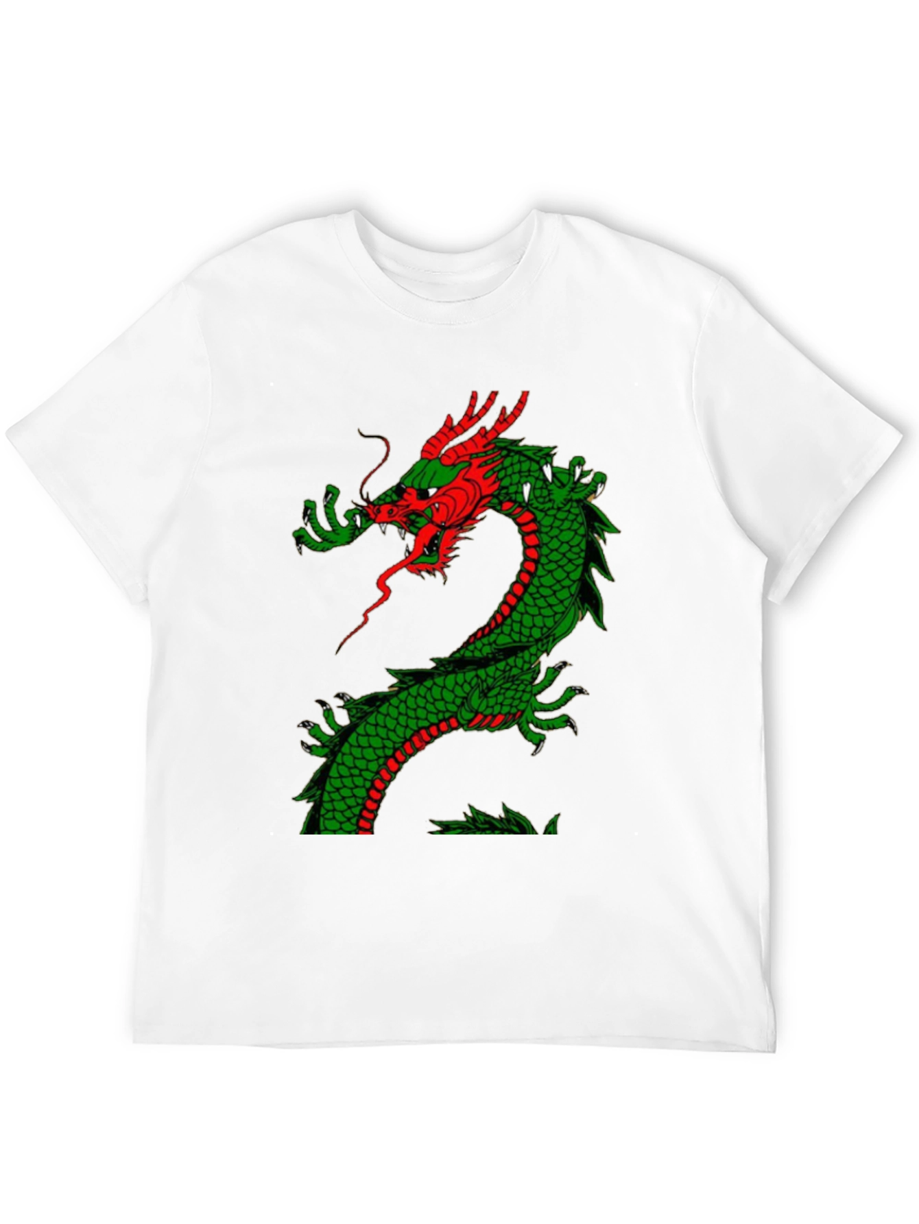 Dragon Graphic Tee - Red and Green Dragon Design