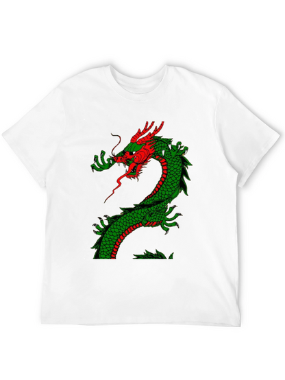 Dragon Graphic Tee - Red and Green Dragon Design