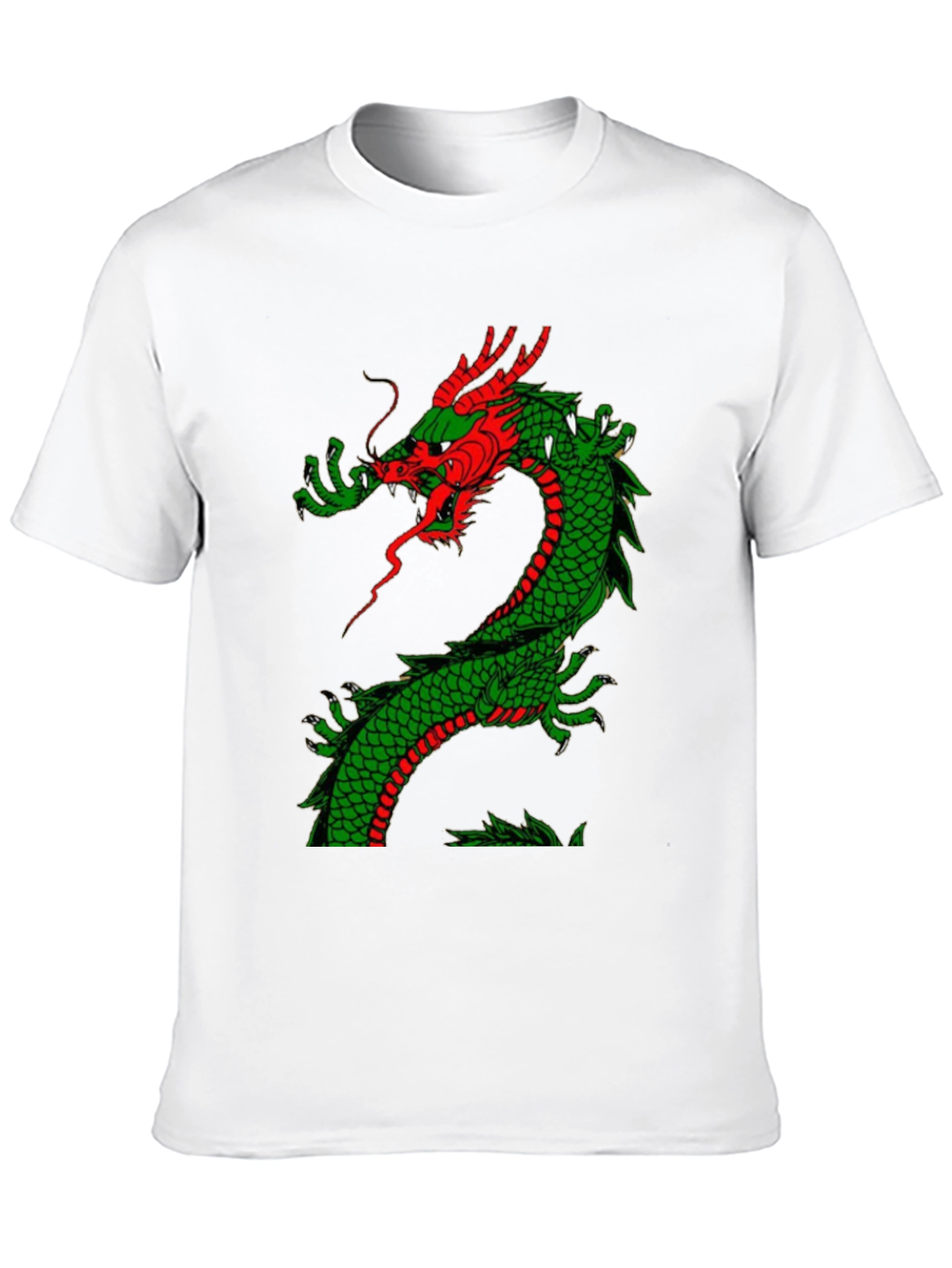 Dragon Graphic Tee - Red and Green Dragon Design
