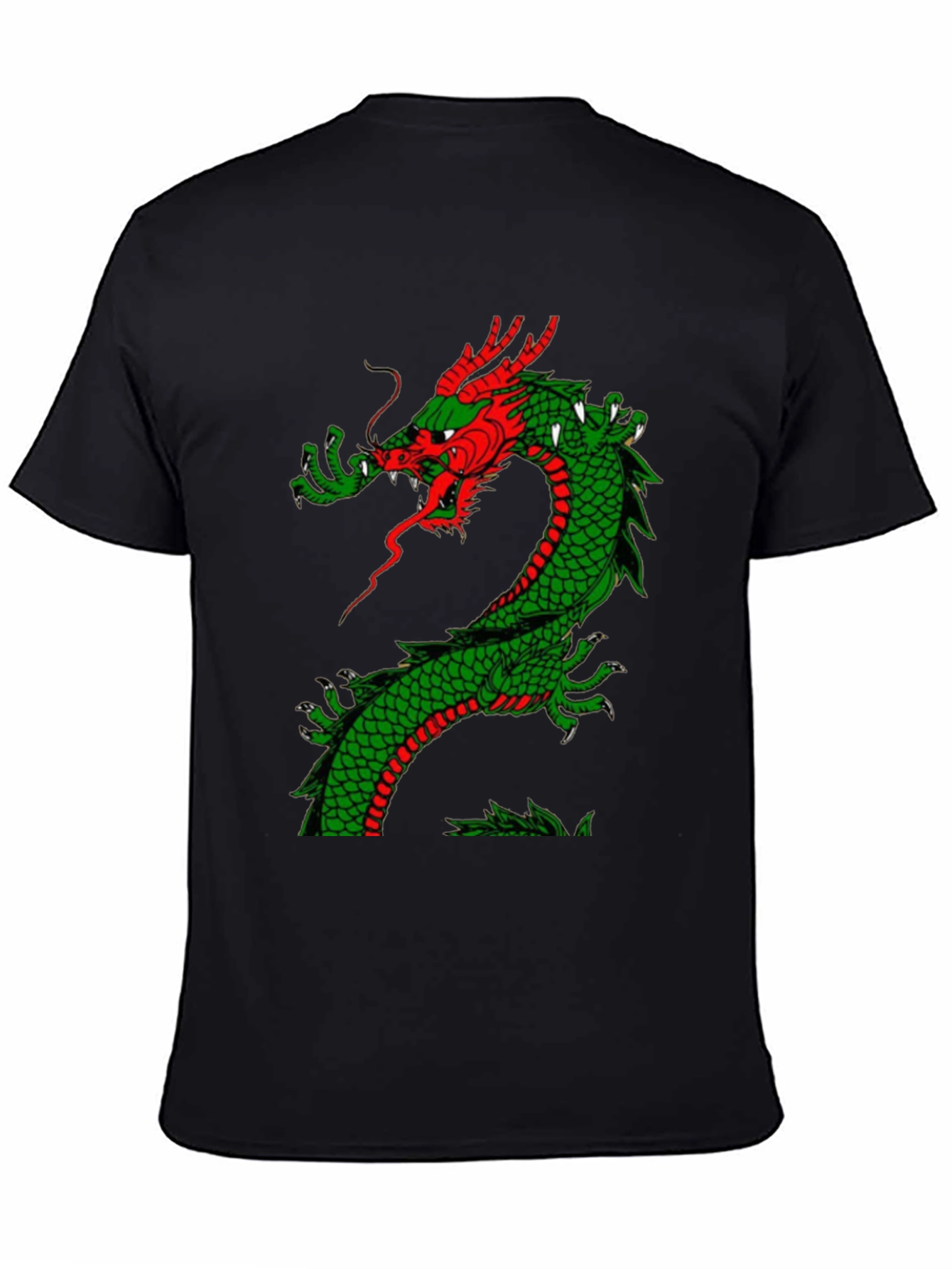 Dragon Graphic Tee - Red and Green Dragon Design