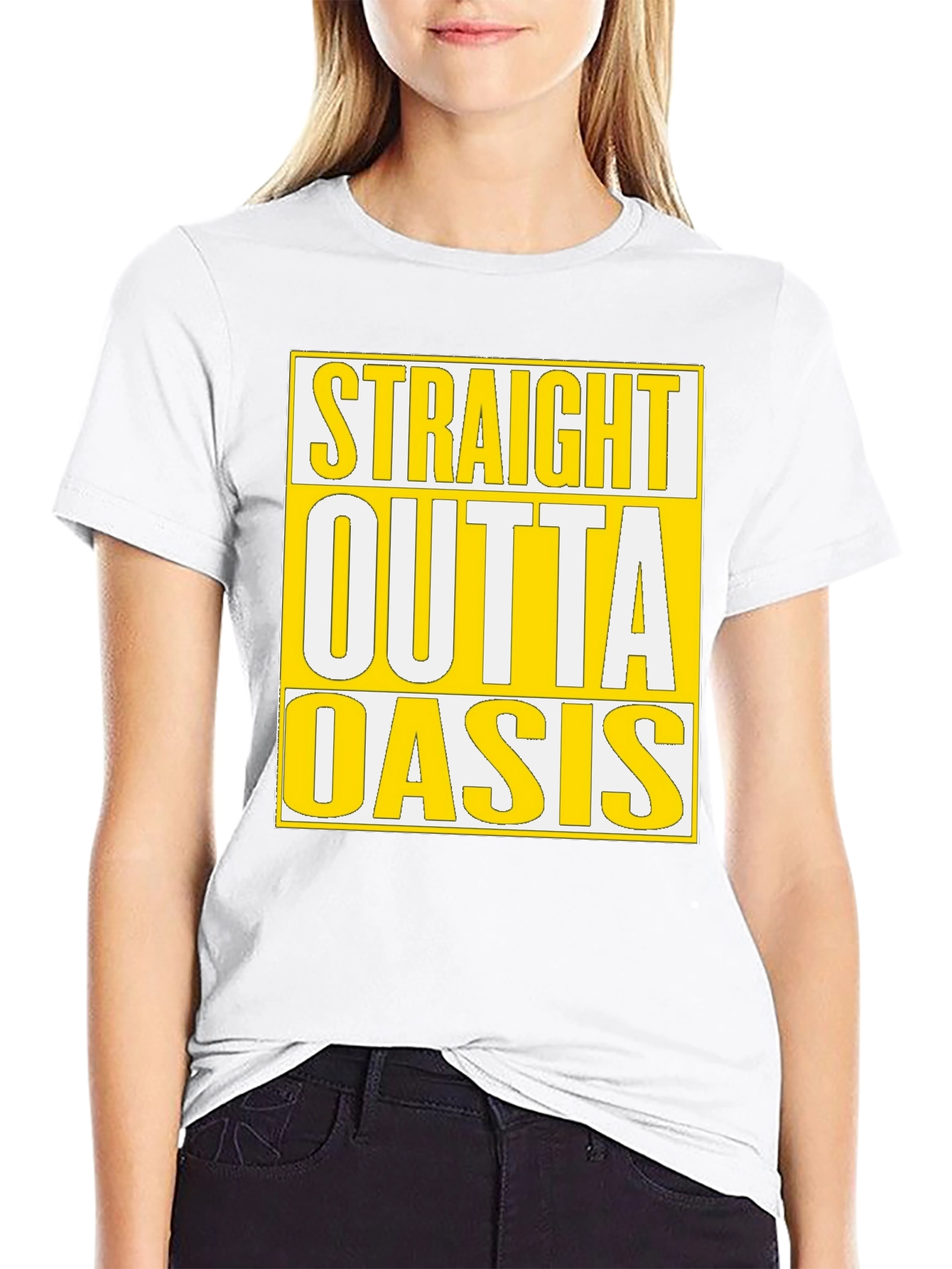 Straight Outta Oasis T-Shirt - Black Cotton Tee