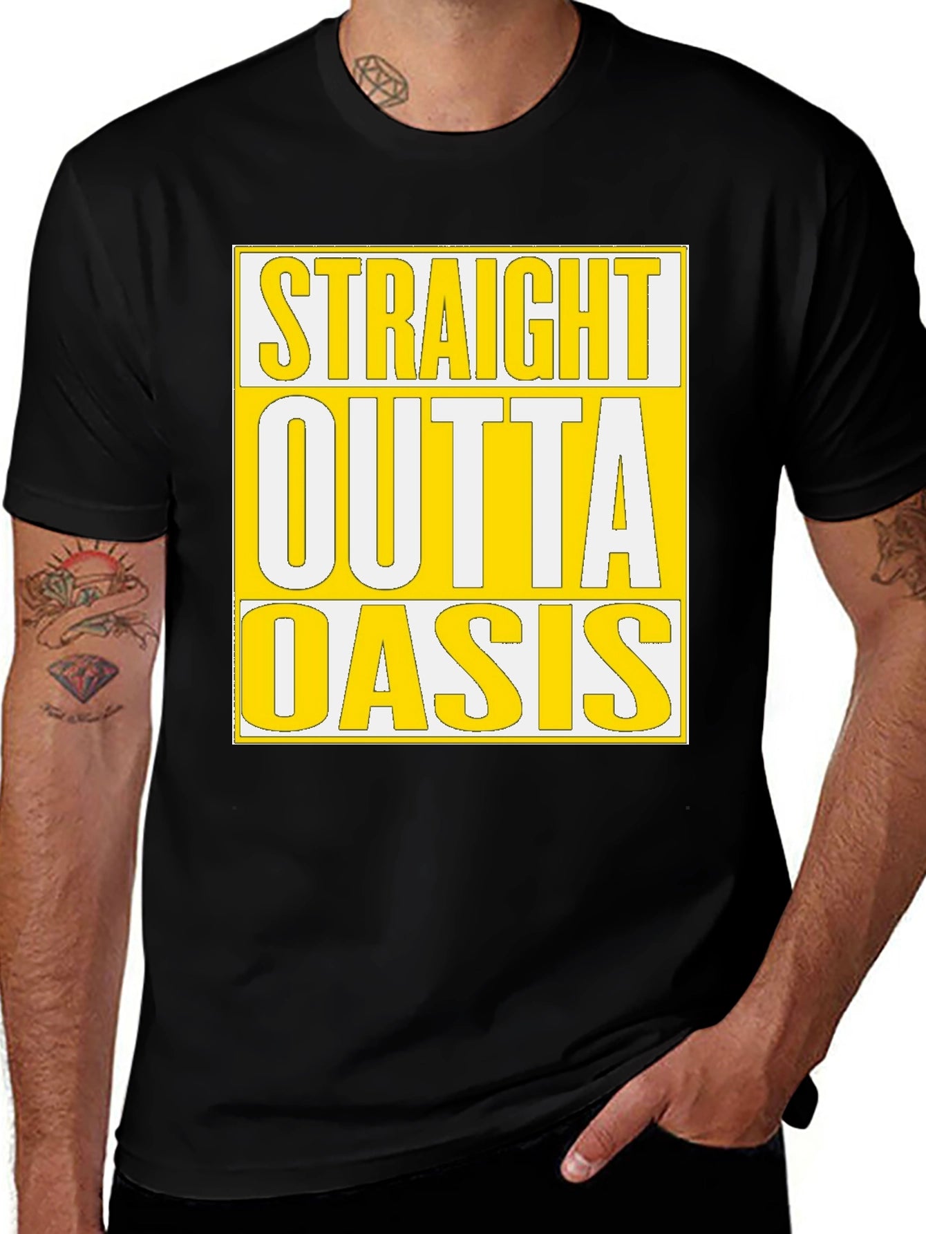 Straight Outta Oasis T-Shirt - Black Cotton Tee