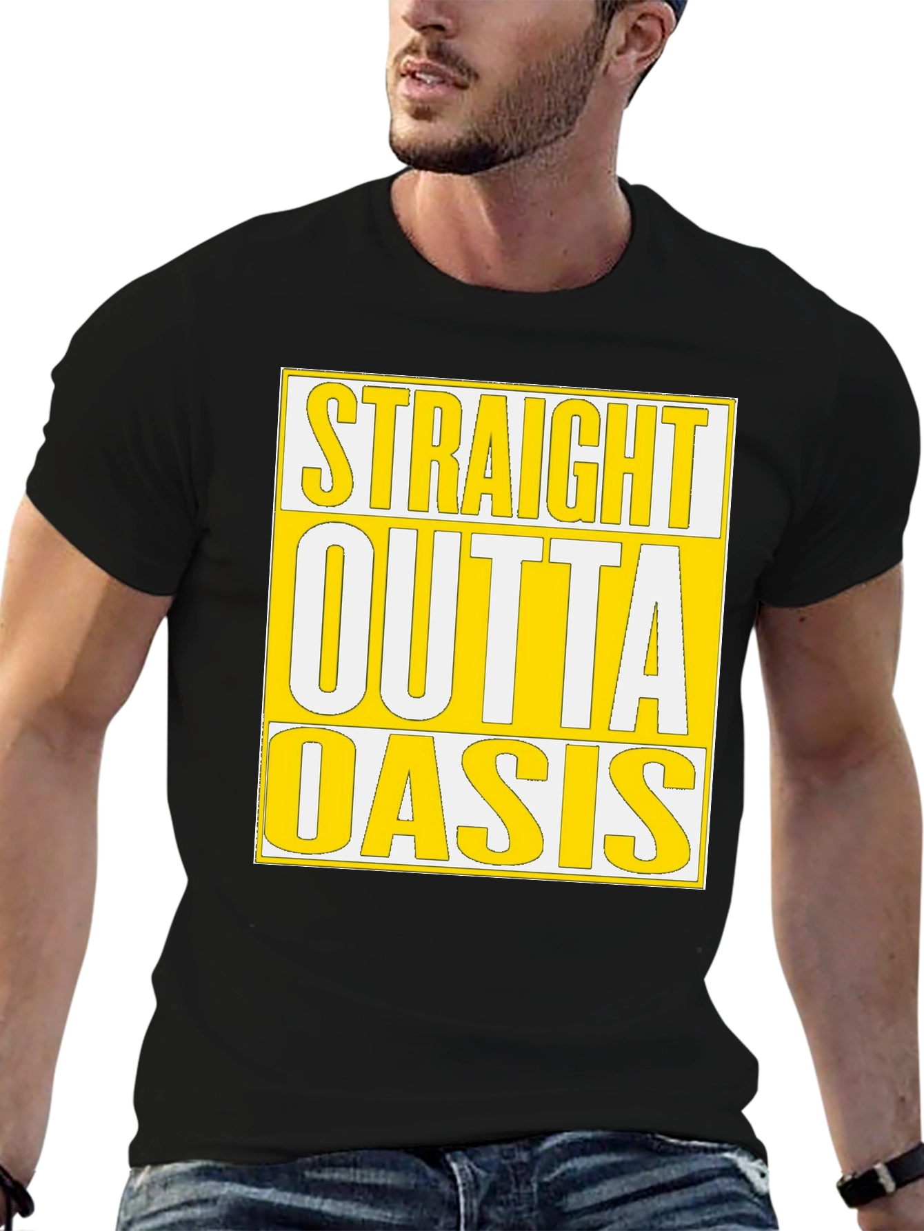 Straight Outta Oasis T-Shirt - Black Cotton Tee
