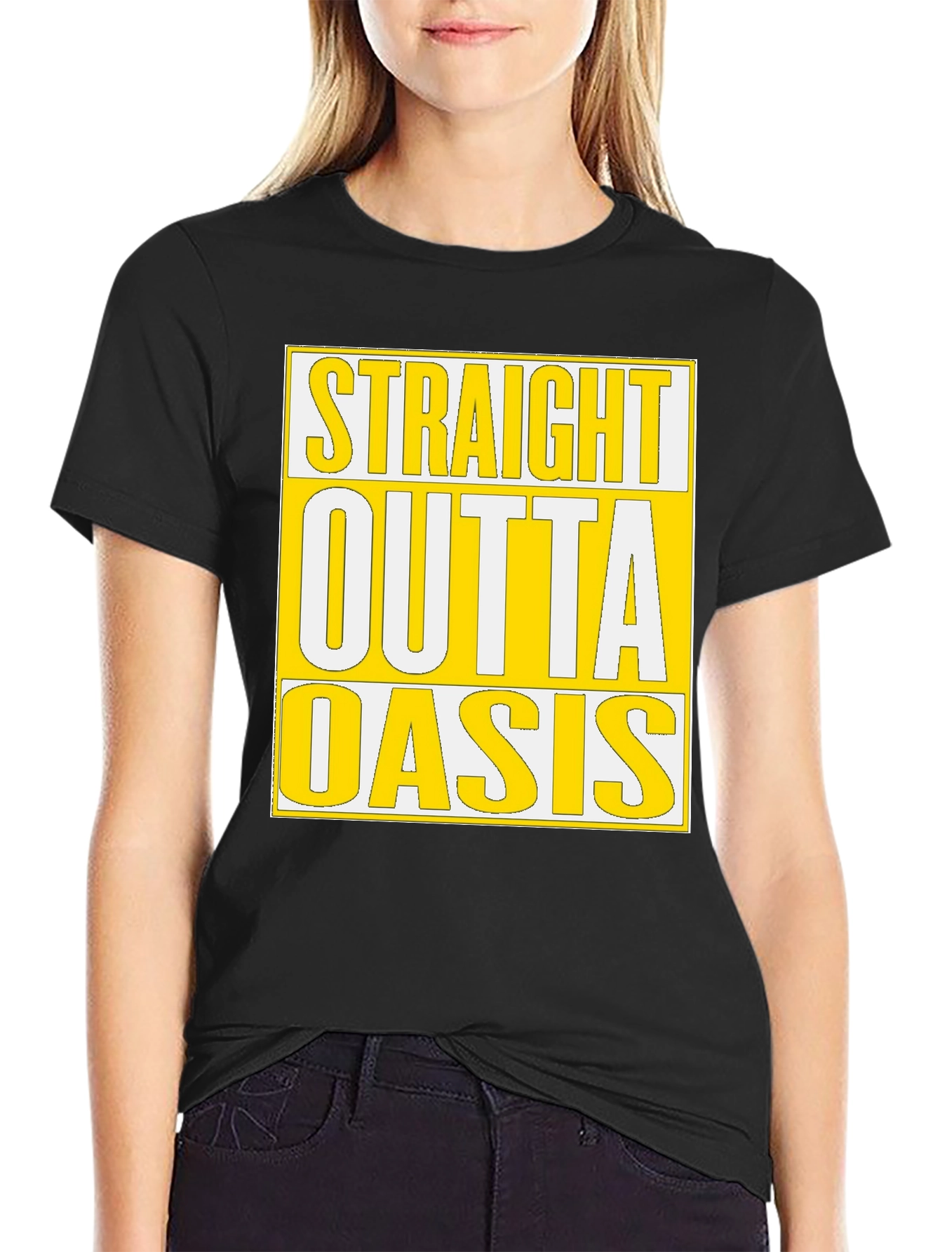 Straight Outta Oasis T-Shirt - Black Cotton Tee