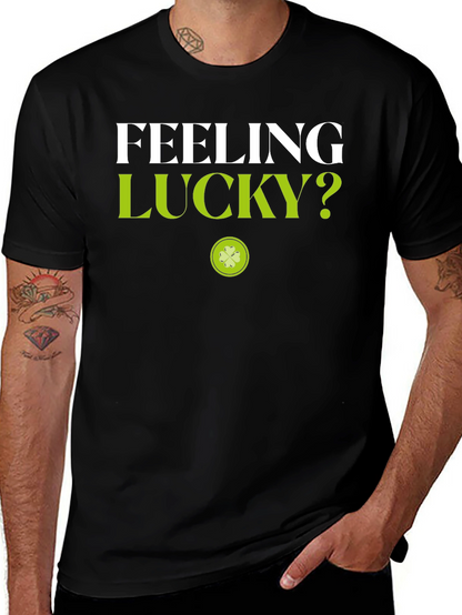 Feeling Lucky? Black Graphic Tee - St. Patricks Day