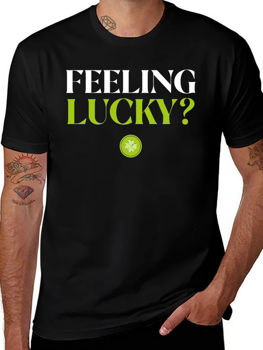 Feeling Lucky? Black Graphic Tee - St. Patricks Day