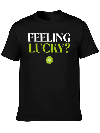 Feeling Lucky? Black Graphic Tee - St. Patricks Day