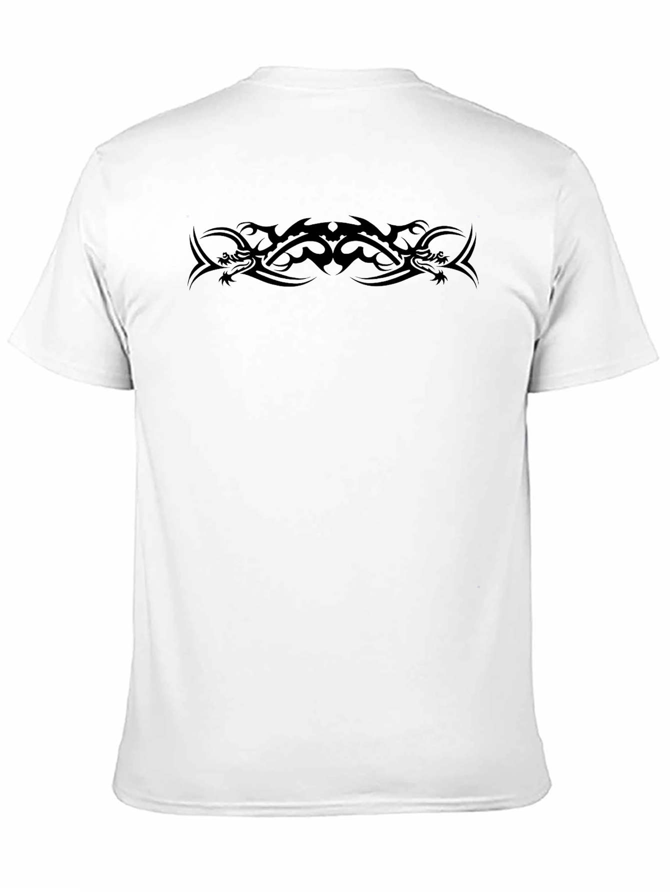Tribal Dragon Tattoo Graphic Black Tee Shirt