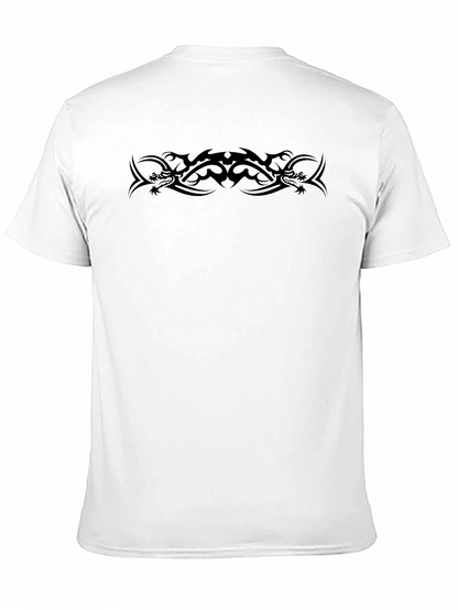 Tribal Dragon Tattoo Graphic Black Tee Shirt